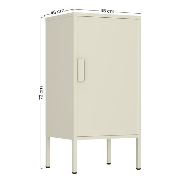 Armadietto basso in metallo 1 anta 35x46x72cm avorio - Pop