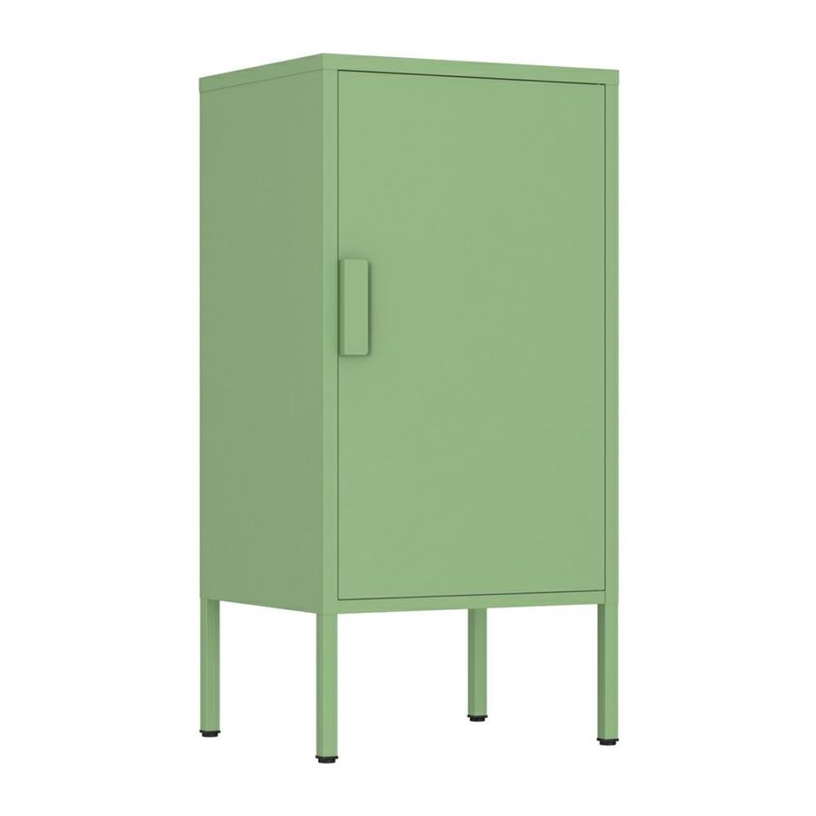 Armadietto basso in metallo 1 anta 35x46x72cm verde salvia - Pop