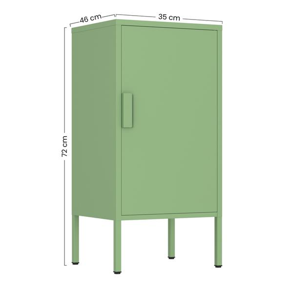 Armadietto basso in metallo 1 anta 35x46x72cm verde salvia - Pop