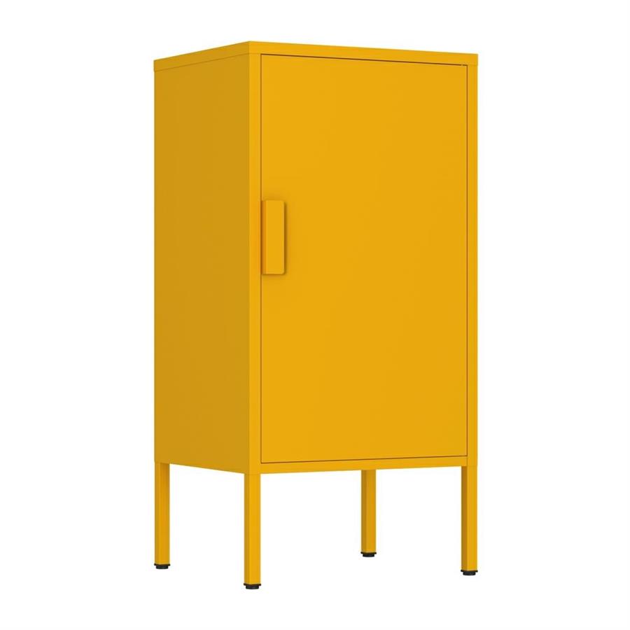 Armadietto basso in metallo 1 anta 35x46x72cm senape - Pop