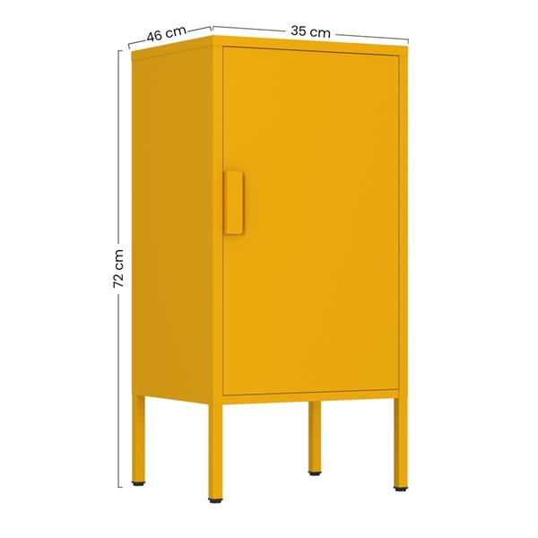 Armadietto basso in metallo 1 anta 35x46x72cm senape - Pop