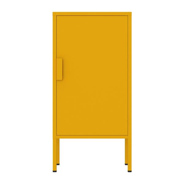 Armadietto basso in metallo 1 anta 35x46x72cm senape - Pop