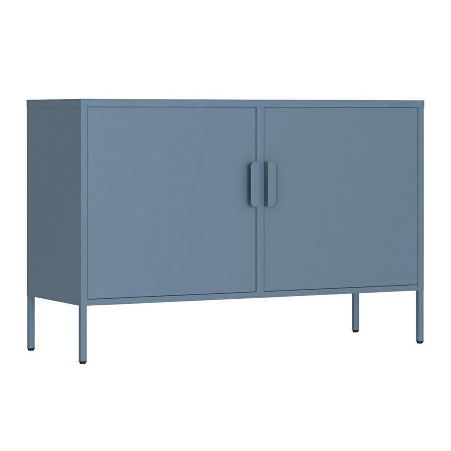 Credenza bassa in metallo 2 ante 100x40x72cm blu - Pop