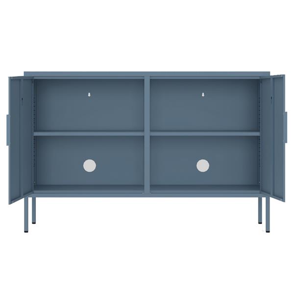Credenza bassa in metallo 2 ante 100x40x72cm blu - Pop