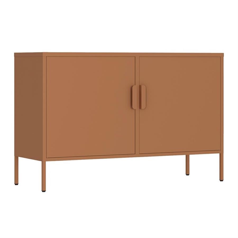 Credenza in metallo 2 ante 100x40x72cm mattone - Pop