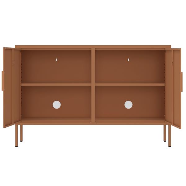 Credenza in metallo 2 ante 100x40x72cm mattone - Pop