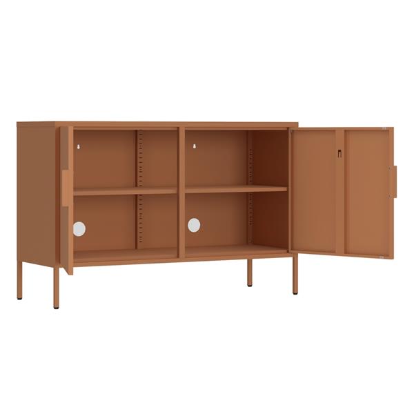 Credenza in metallo 2 ante 100x40x72cm mattone - Pop