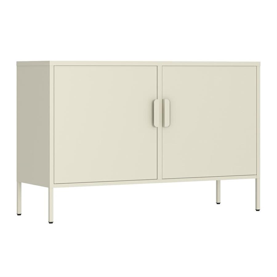 Credenza in metallo 2 ante 100x40x72cm avorio - Pop