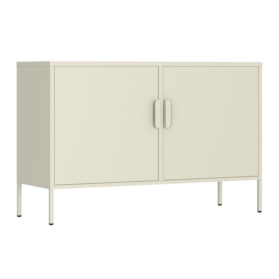 Credenza in metallo 2 ante 100x40x72cm avorio - Pop