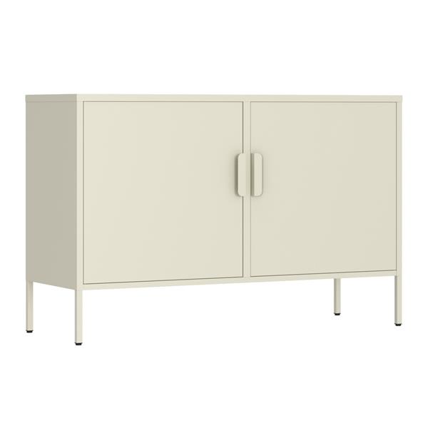 Credenza in metallo 2 ante 100x40x72cm avorio - Pop