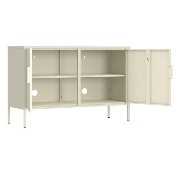 Credenza in metallo 2 ante 100x40x72cm avorio - Pop