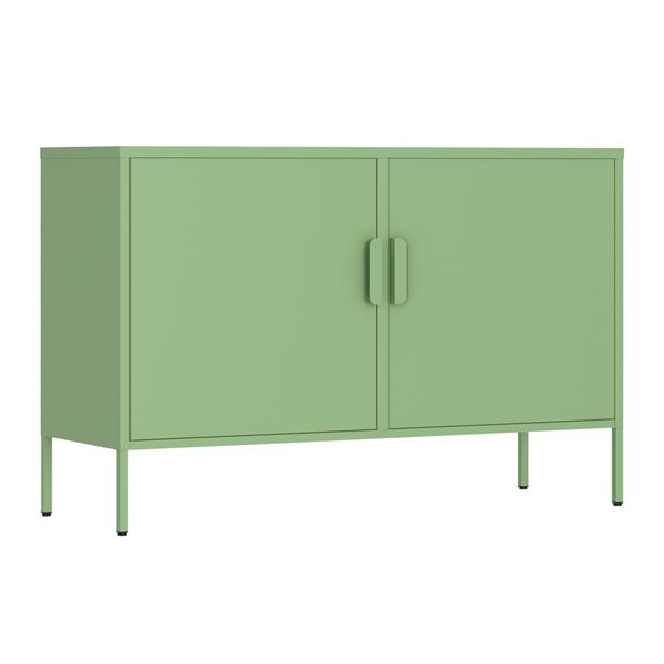 Credenza in metallo 2 ante 100x40x72cm verde salvia - Pop