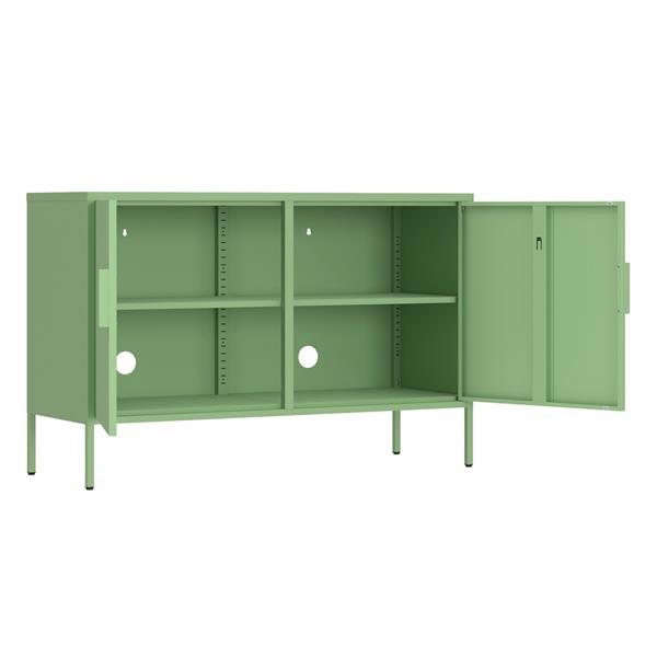 Credenza in metallo 2 ante 100x40x72cm verde salvia - Pop