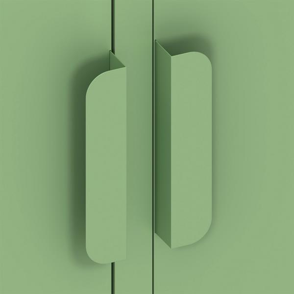 Credenza in metallo 2 ante 100x40x72cm verde salvia - Pop
