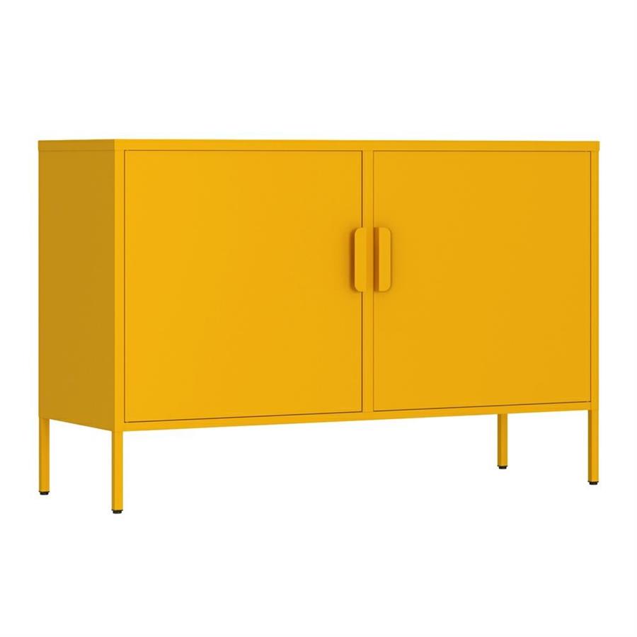Credenza in metallo 2 ante 100x40x72cm senape - Pop