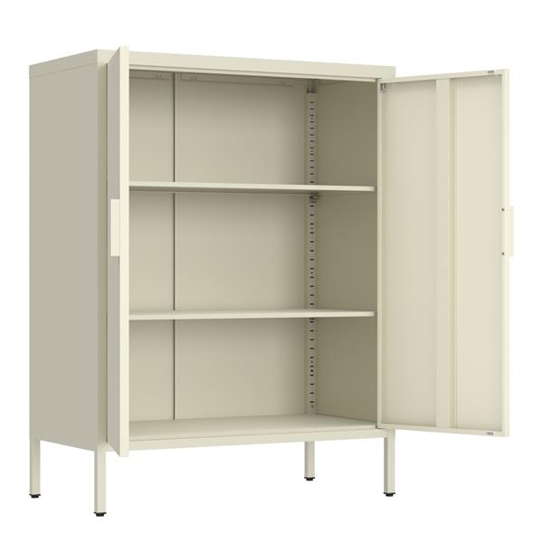 Credenza alta in metallo 2 ante 80x38x100h cm avorio - Pop