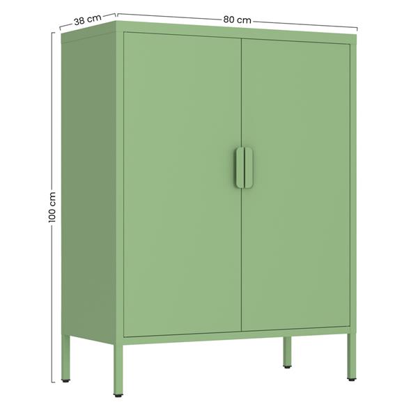 Credenza alta in metallo 2 ante 80x38x100h cm verde - Pop