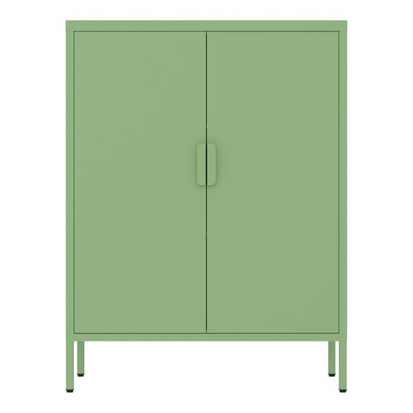 Credenza alta in metallo 2 ante 80x38x100h cm verde - Pop