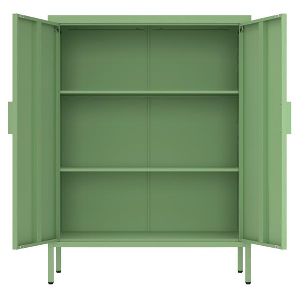 Credenza alta in metallo 2 ante 80x38x100h cm verde - Pop