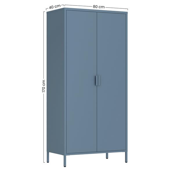 Armadio in metallo 2 ante 80x40x170h cm blu - Pop