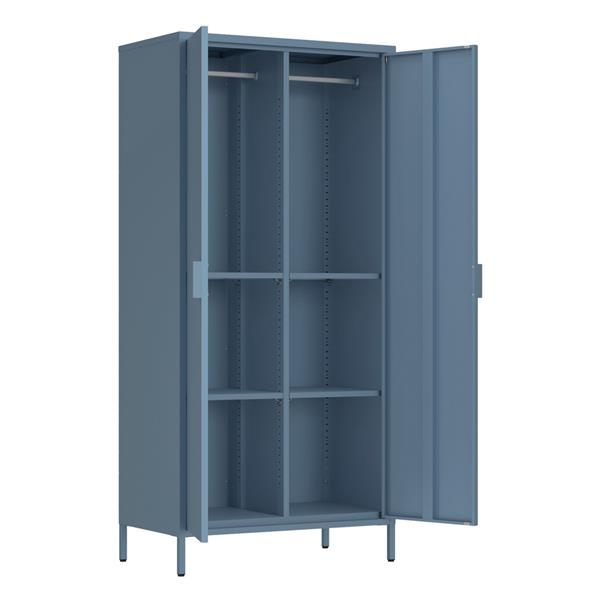 Armadio in metallo 2 ante 80x40x170h cm blu - Pop