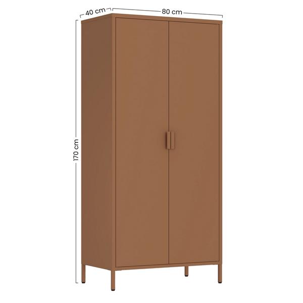 Armadio in metallo 2 ante 80x40x170h cm mattone - Pop