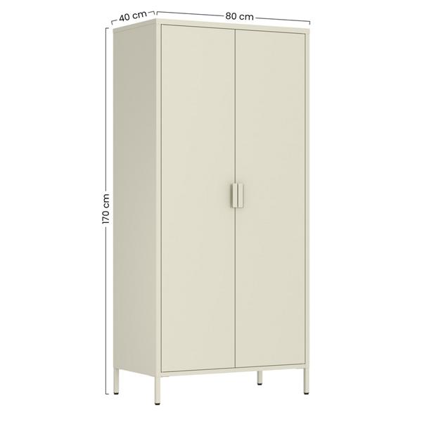 Armadio in metallo 2 ante 80x40x170h cm avorio - Pop