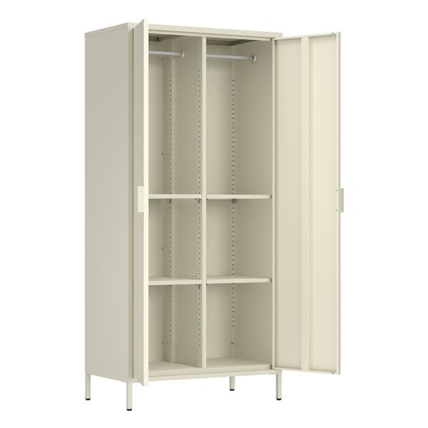Armadio in metallo 2 ante 80x40x170h cm avorio - Pop