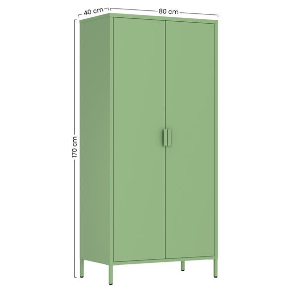 Armadio in metallo 2 ante 80x40x170h cm verde salvia - Pop