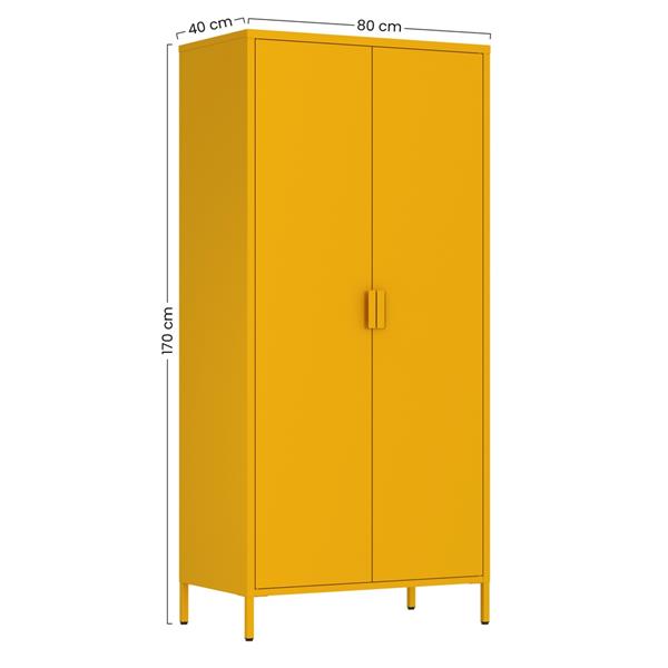 Armadio in metallo 2 ante 80x40x170h cm senape - Pop