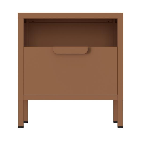 Comodino in metallo con cassetto 45x30x50cm mattone - Pop