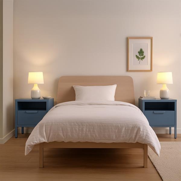 Comodino in metallo con cassetto 45x30x50cm blu - Pop