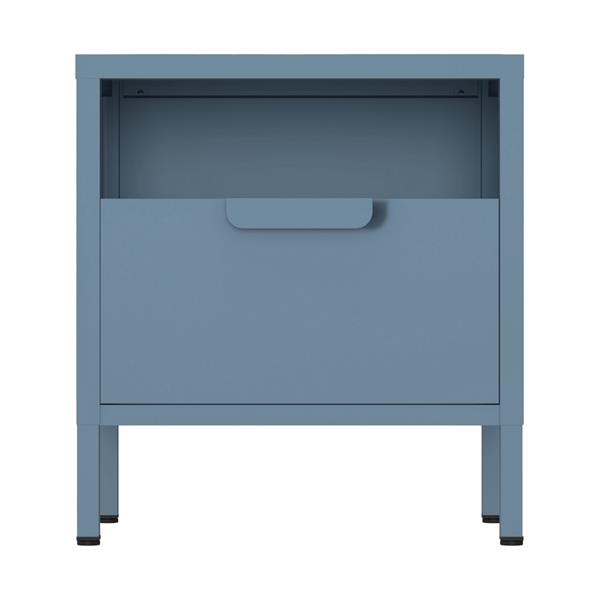 Comodino in metallo con cassetto 45x30x50cm blu - Pop
