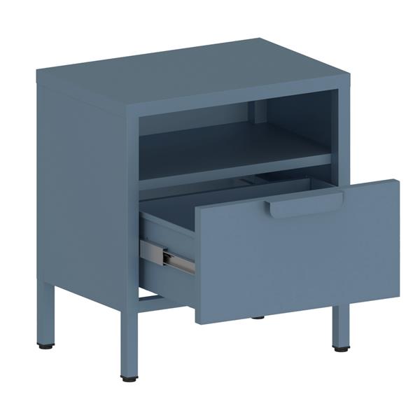Comodino in metallo con cassetto 45x30x50cm blu - Pop