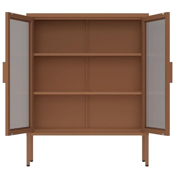 Vetrina in metallo 2 ante con ripiani 80x38x100h cm mattone - Pop