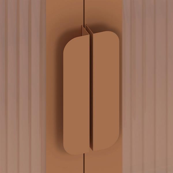 Vetrina in metallo 2 ante con ripiani 80x38x100h cm mattone - Pop