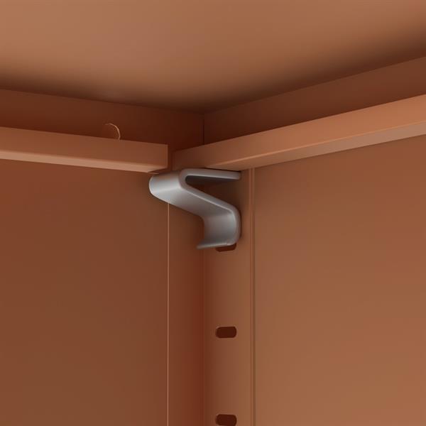Vetrina in metallo 2 ante con ripiani 80x38x100h cm mattone - Pop