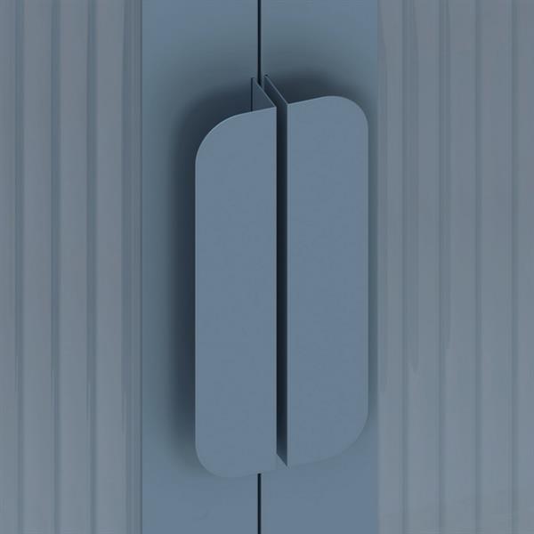 Vetrina in metallo 2 ante con ripiani 80x38x100h cm blu - Pop