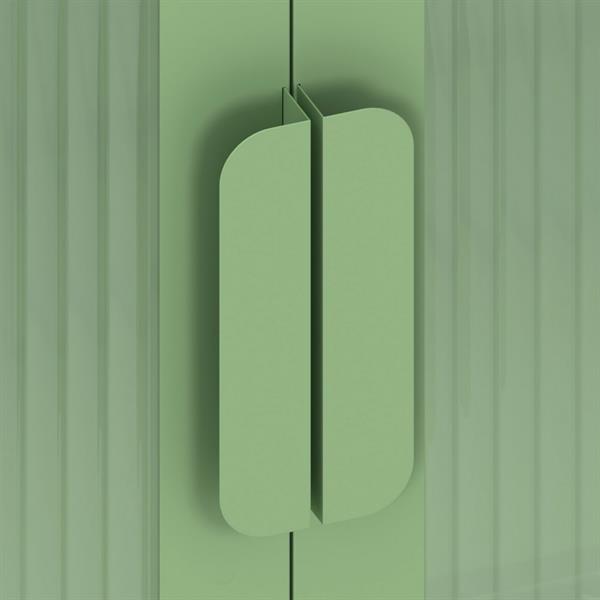 Vetrina in metallo 2 ante con ripiani 80x38x100h cm verde - Pop