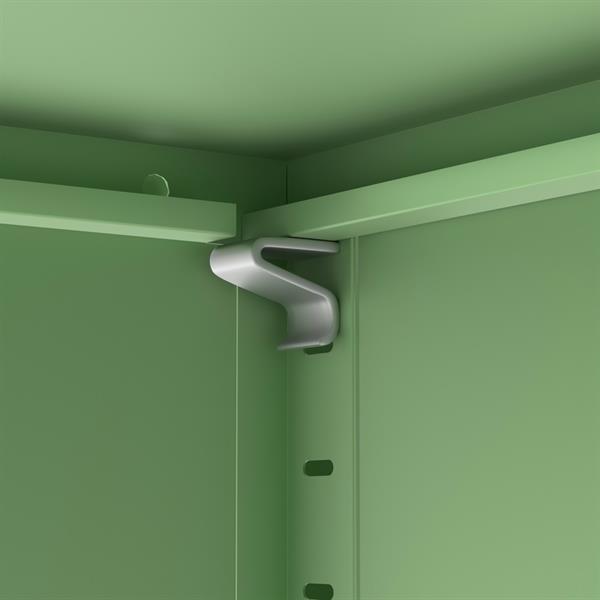 Vetrina in metallo 2 ante con ripiani 80x38x100h cm verde - Pop