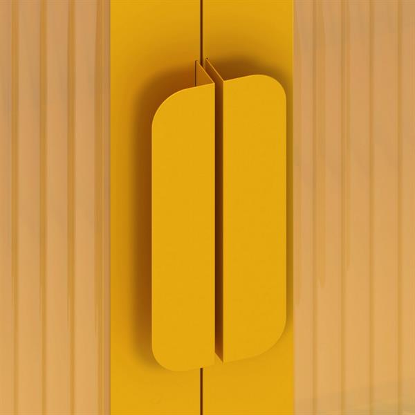 Vetrina in metallo 2 ante con ripiani 80x38x100h cm senape - Pop