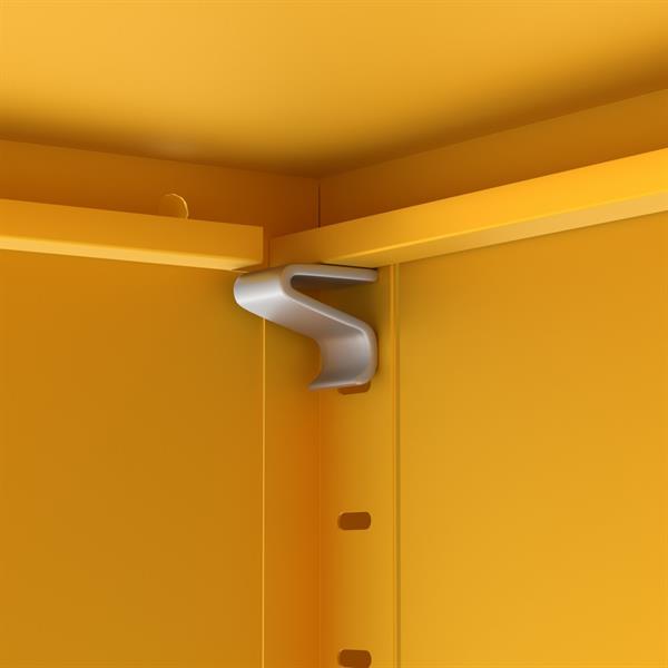 Vetrina in metallo 2 ante con ripiani 80x38x100h cm senape - Pop