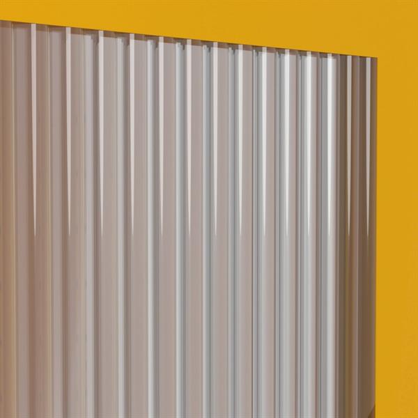Vetrina in metallo 2 ante con ripiani 80x38x100h cm senape - Pop
