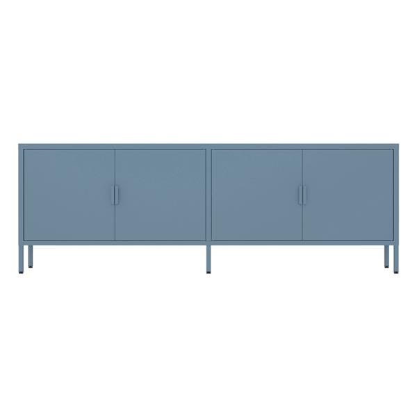 Mobile tv basso in metallo 4 ante 162x40x57 cm blu - Pop