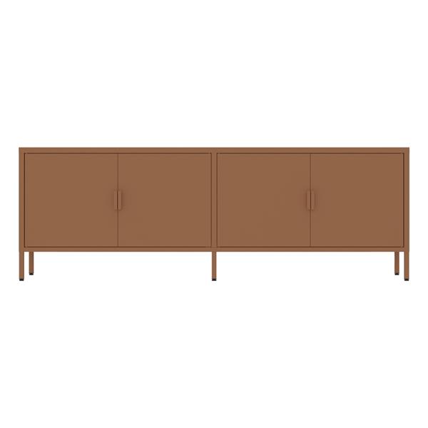 Mobile tv basso in metallo 4 ante 162x40x57 cm mattone - Pop