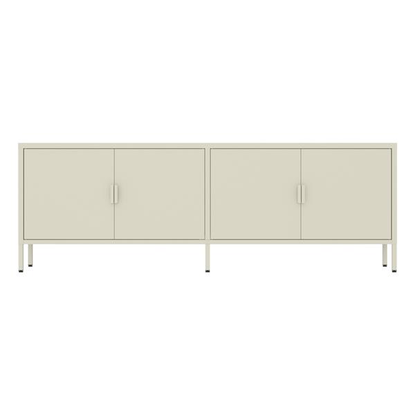 Mobile tv basso in metallo 4 ante 162x40x57 cm avorio - Pop