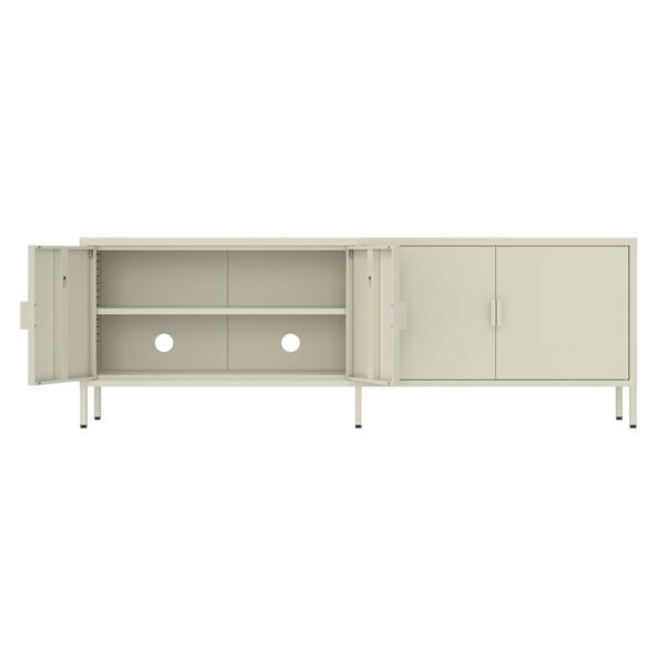 Mobile tv basso in metallo 4 ante 162x40x57 cm avorio - Pop