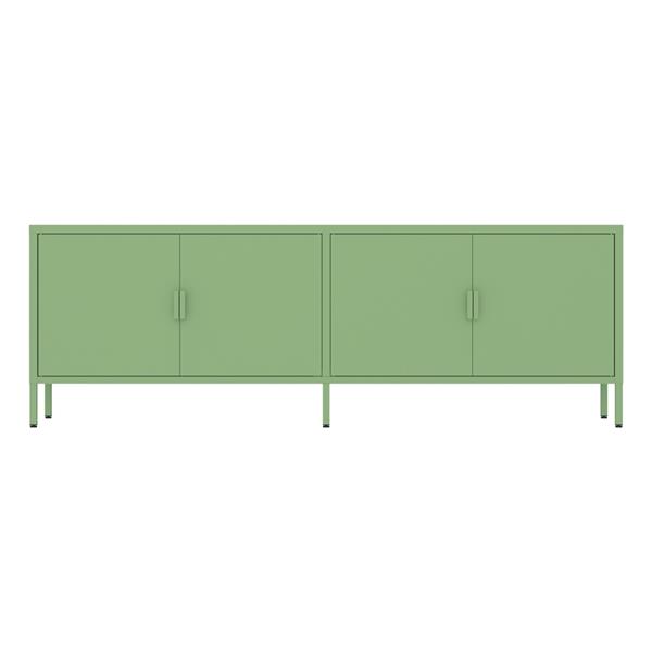 Mobile tv basso in metallo 4 ante 162x40x57 cm verde - Pop