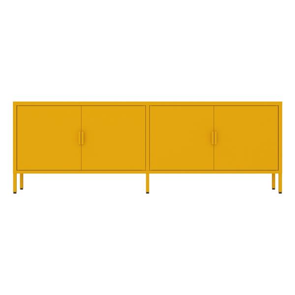 Mobile tv basso in metallo 4 ante 162x40x57 cm senape - Pop