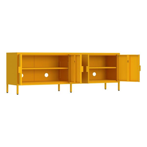 Mobile tv basso in metallo 4 ante 162x40x57 cm senape - Pop